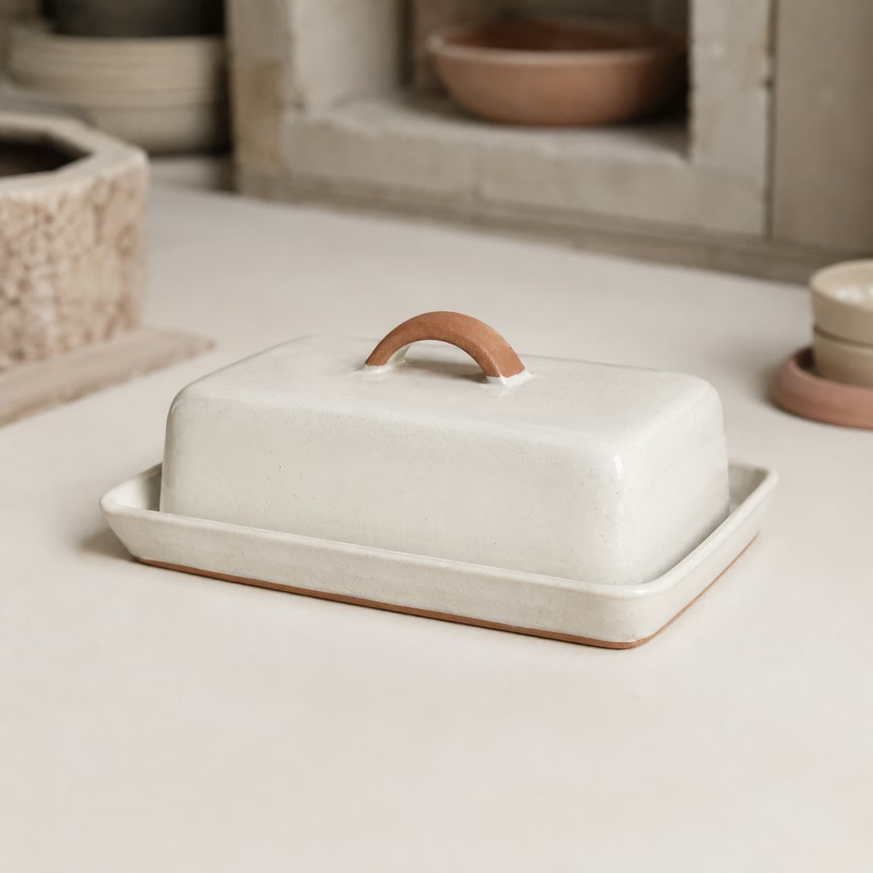 Butter Dish with Lid, unmarked
